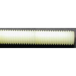M10 x 1 Metre Long Nylon Studding (Threaded Rod) Grade 66 Natural White