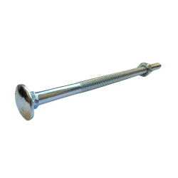 M10 x 260 Mild Steel Carriage / Coach / Cup Square Bolts, c/w Hexagon Nut Zinc Plated, DIN 603/934